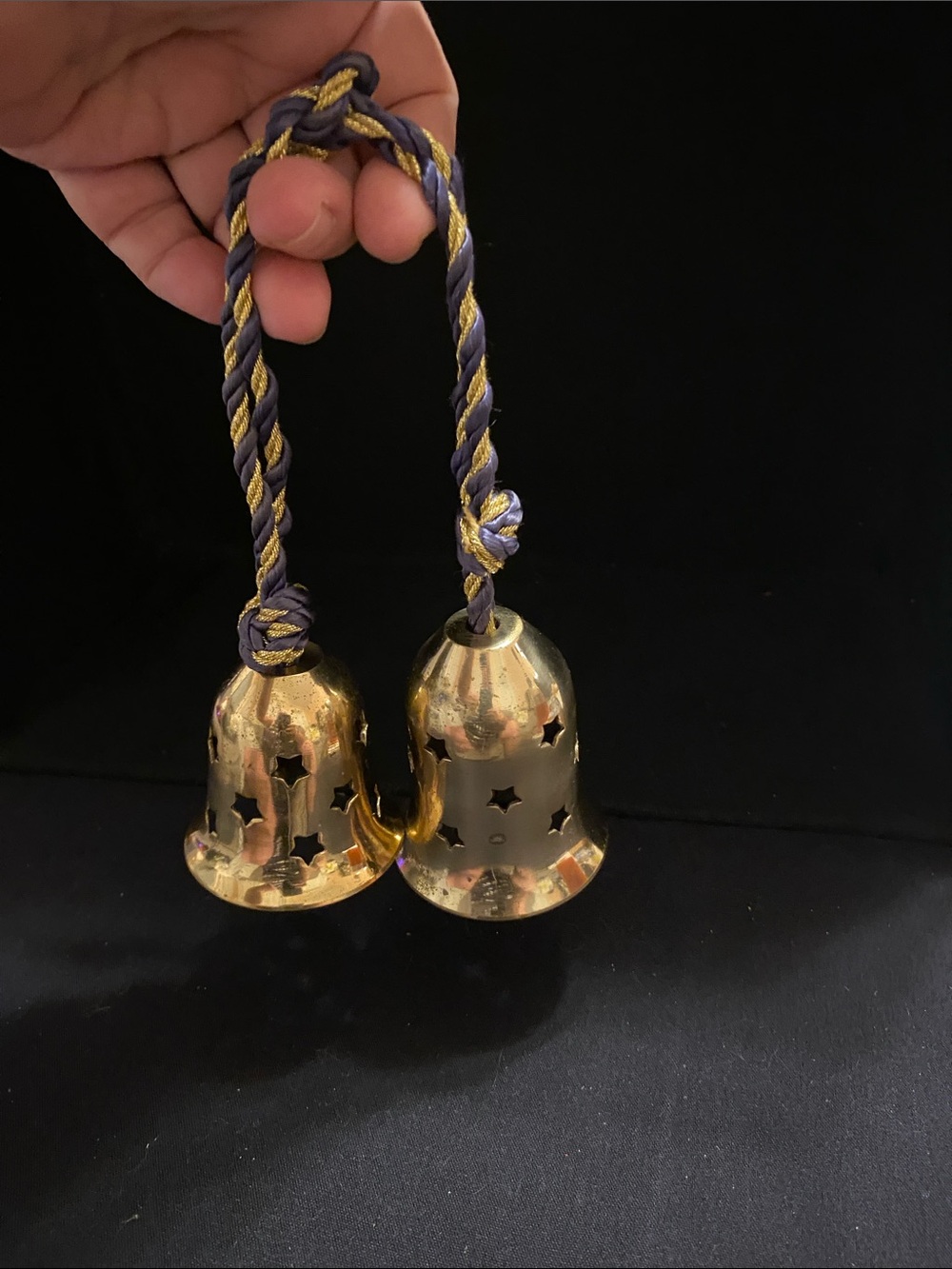 Vintage Celestial Brass Star cutout set of Bells - Picture 9 of 10